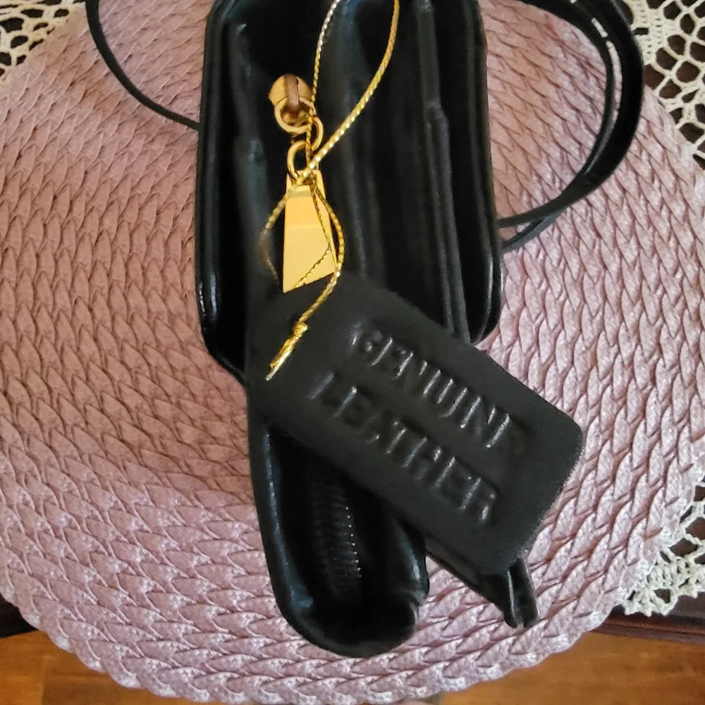 All Leather Black Crossbody Bag